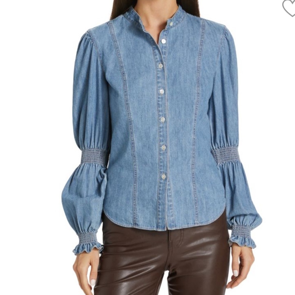 VERONICA BEARD
Dalton Puff Sleeve Denim Shirt Size 4. Price is firm.